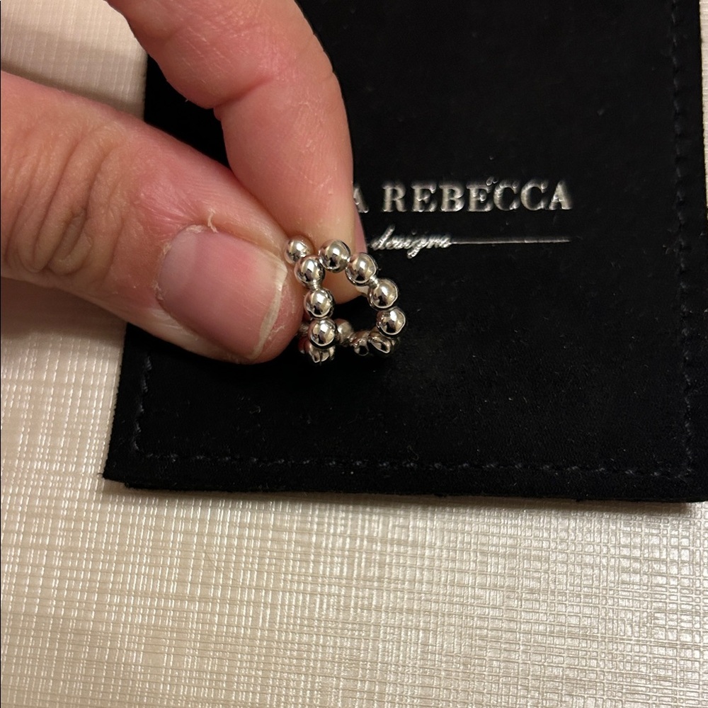 Dana Rebecca poppy Rae pebble white gold Hoop Earrings - Picture 2 of 5